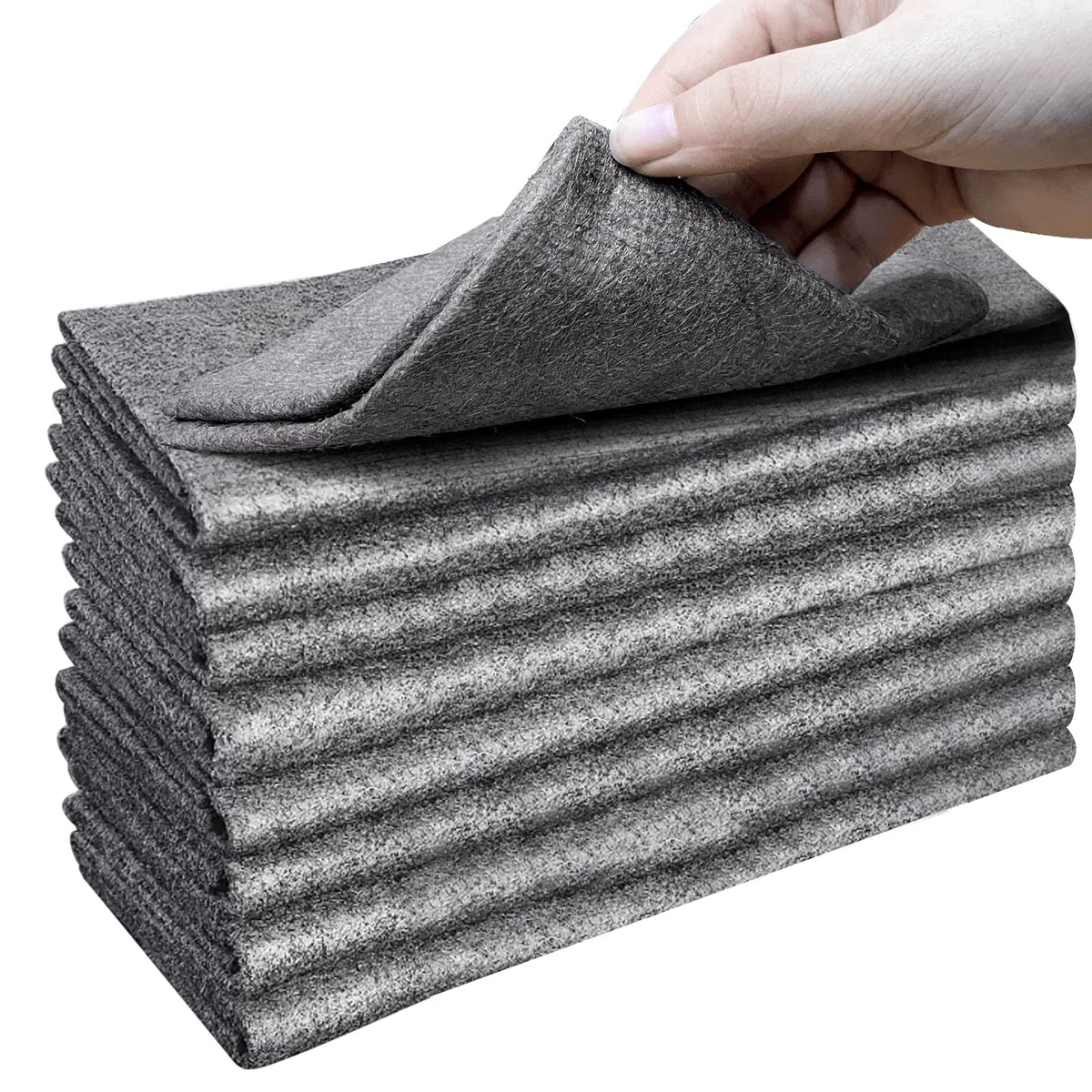XANGNIER Thickened Magic Cleaning Cloth8 Pcs Lint Free ClothReusable Microfiber Cleaning Rag for WindowsMirrorGlassCarGray