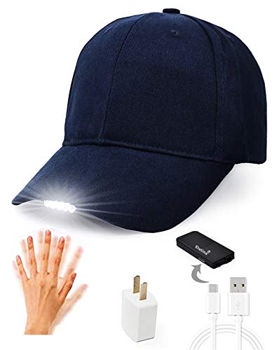 Rechargeable Baseball Cap LED Headlight with USB Cable and Battery Suitable for Outdoor Camping Night Fishing Mountain Climbing Night Riding/Hiking and Auto Repair (Tibetan)