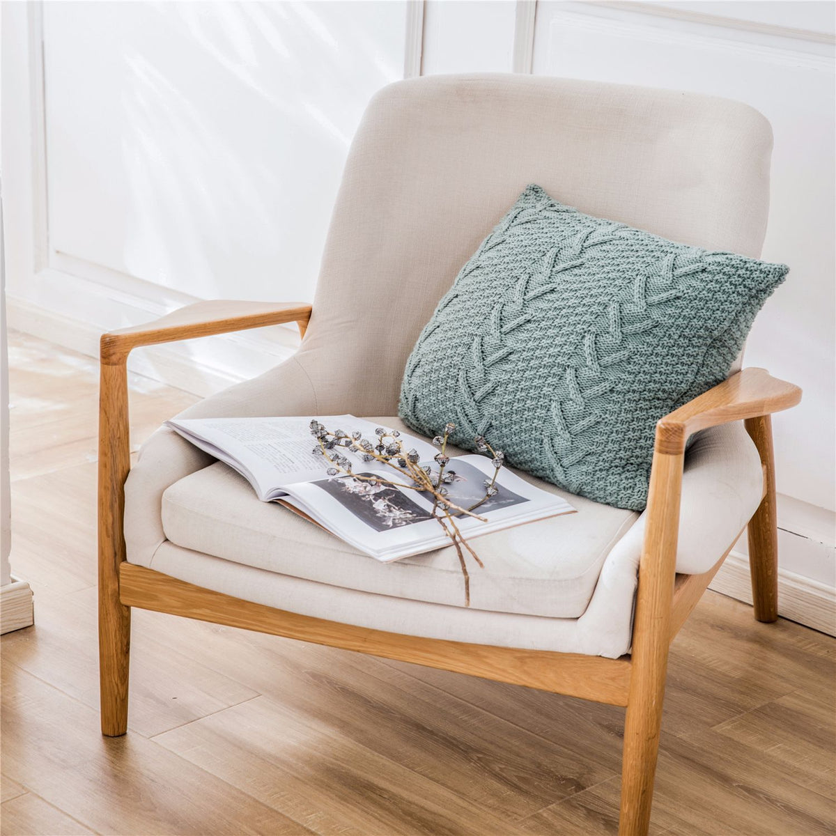 Chunky Knit Pillow Cover for Home Decor (No Insert)
