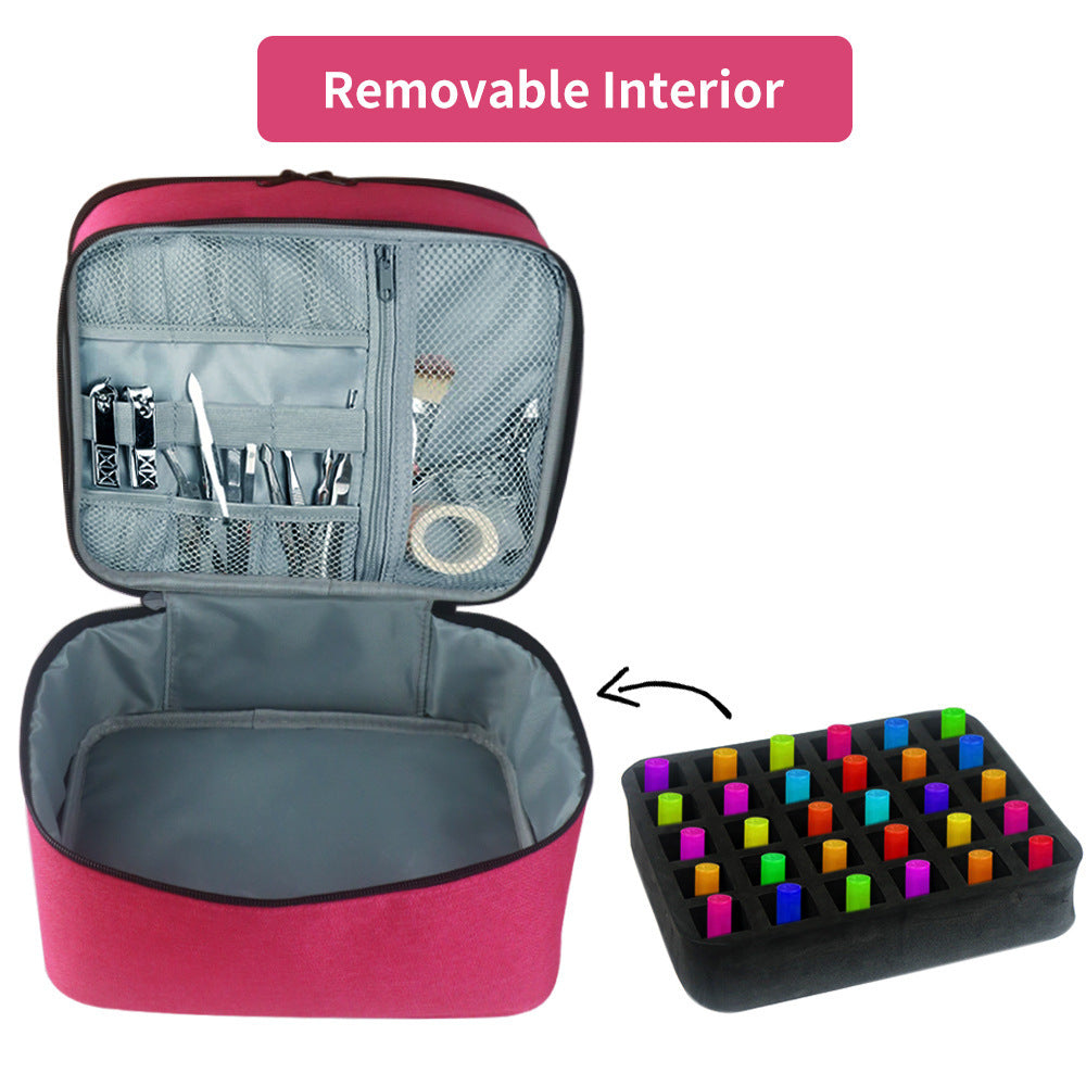 Portable Nail Polish Organizer with Dual Compartments