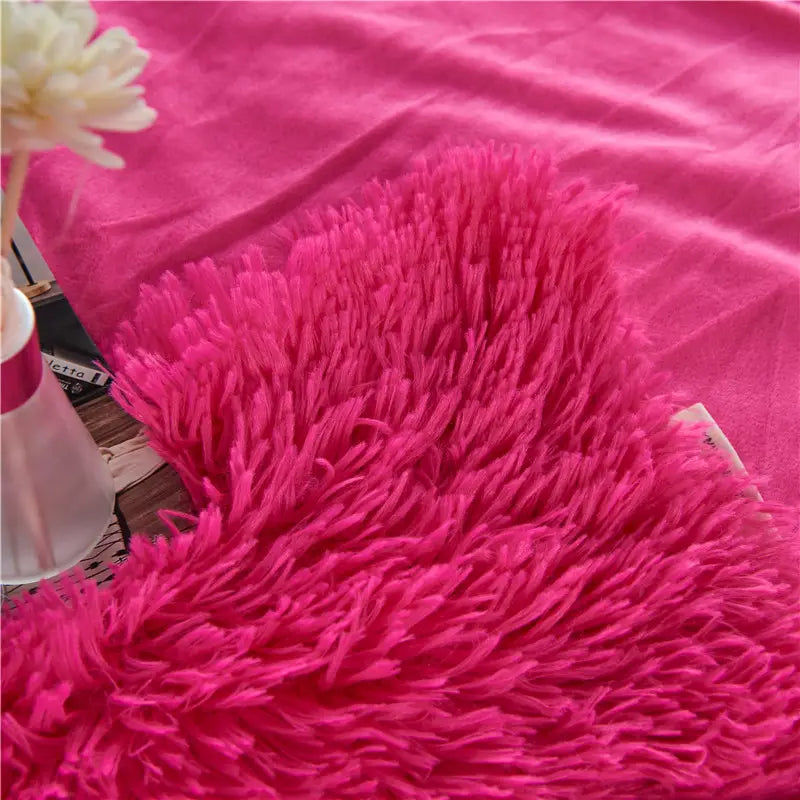 Rose Red Flannel Blanket - Warm Plush for Home & Office