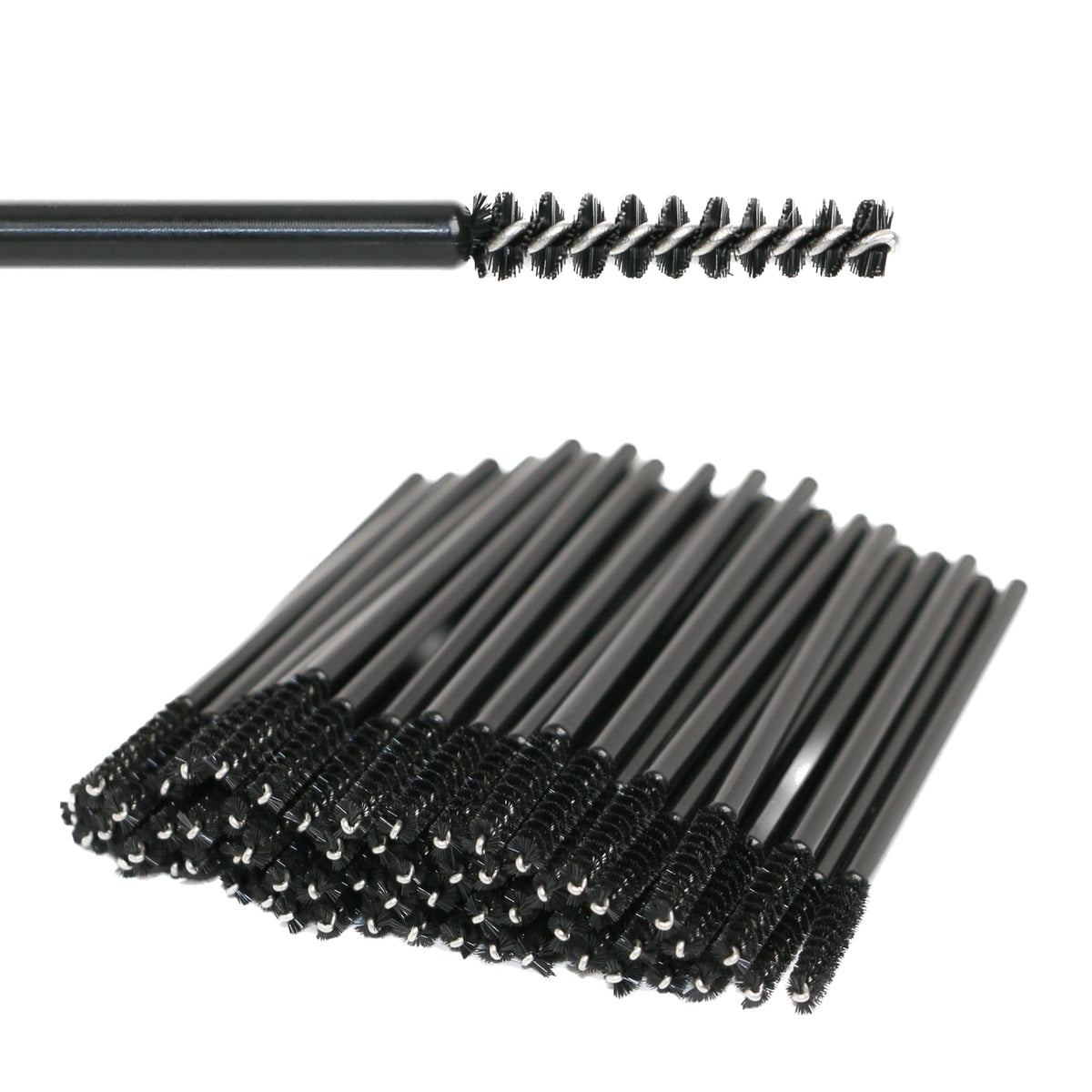 Mini Disposable Skinny Mascara Wands Micro Eyelash Brush Small Makeup Brush Applicators Eyebrow Spoolies - 100 pack