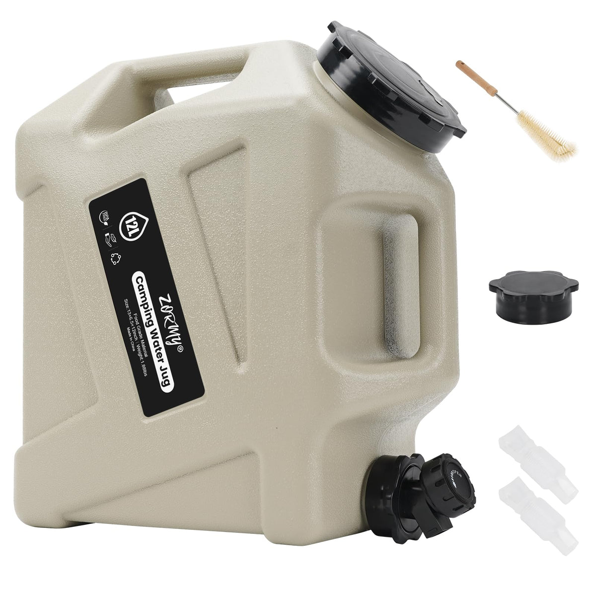 ZORMY 3.2 Gallon Camping Water Container with Spigot Camping Water Jug Portable Water Storage Container BPA Free Large Emergency Water Storage for Camping Vehicle Car Outdoor Hiking Picnic