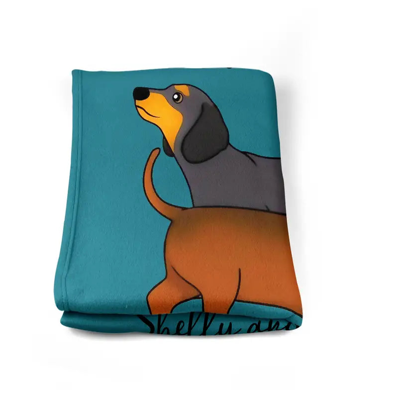 Cozy Flannel Dachshund Blanket for Home and Travel