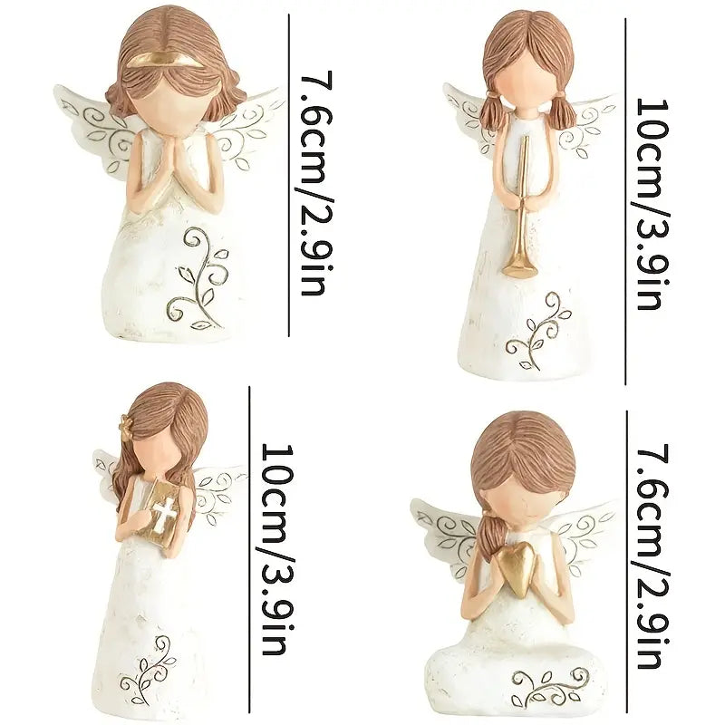 Resin Angel Ornaments Holding Heart for Home Decor