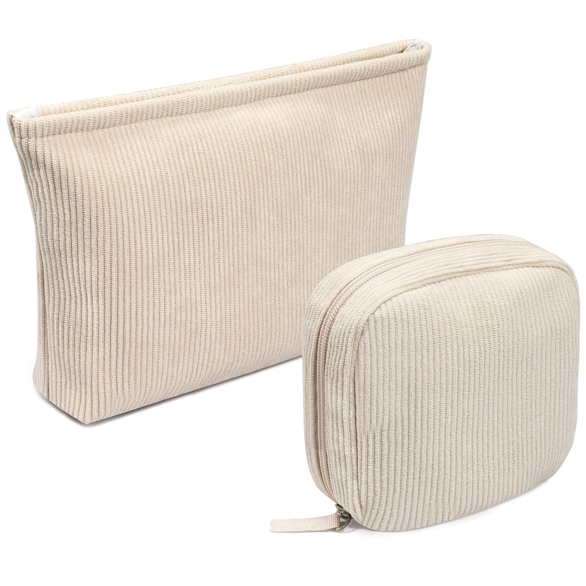 KOTORA 2 Pcs Corduroy Makeup Bag for PursePreppy Makeup Bags Travel AccessoriesSmall Makeup Bag with Zipper Makeup Bag Organizer Preppy StuffCoin Purse Essetnals Gifts for Women