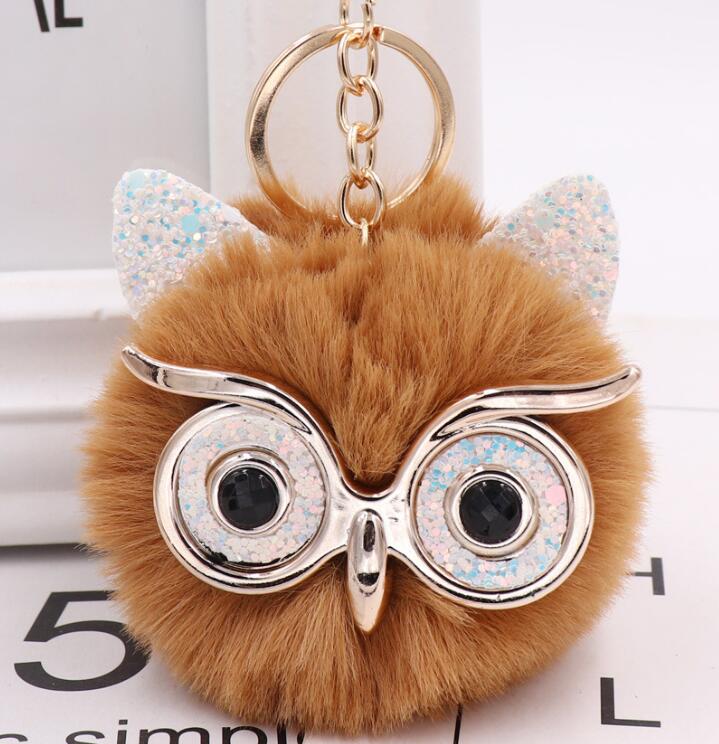 Grit Cat Owl Plush Keychain for Car Accessories