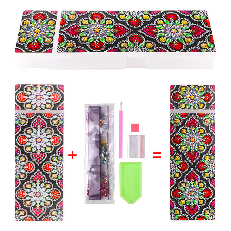 Diamond Painting Pencil Case with Crystal Storage Box