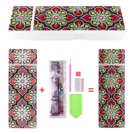 Diamond Painting Pencil Case with Crystal Storage Box