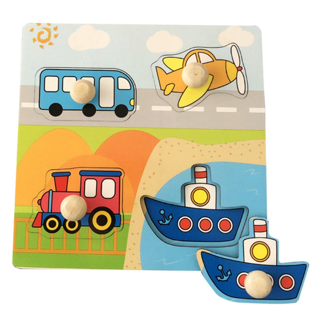 Wooden Puzzle Board for Kids - Fruit and Veg Jigsaw Toy