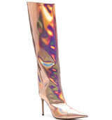 Women's Patent Leather High Heel Knee Boots