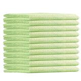 USTRADEENT 10 Pack All Purpose Microfiber Cleaning Cloth - Cleaning Rags Terry Cleaning Towels - Commercial Grade Lint Free Highly Absorbent - 12x12 inch (Green)