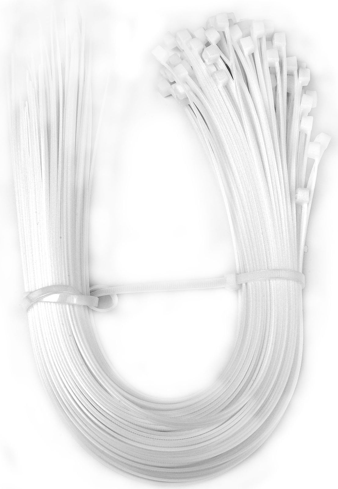 NXVX White 18 Inch Heavy Duty Nylon Zip Ties 100PCS Cable Ties Organizer Wire Ties for Gardening Outdoor Office Home and Travel