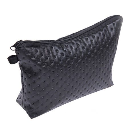 Black Skull PU Leather Makeup Bag for Travel Organizer