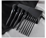 MSQ 10-Piece Black Makeup Brush Set with Magnetic Case