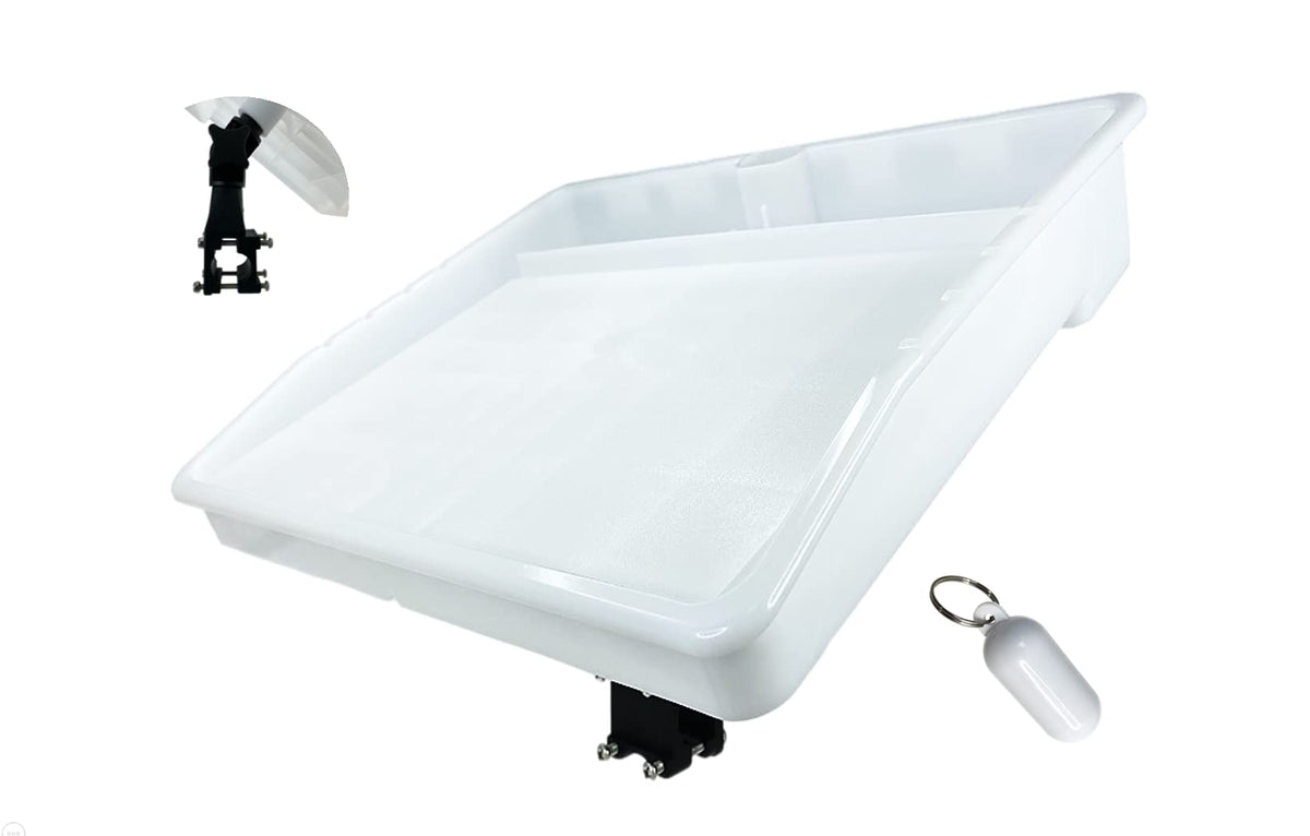 Pactrade Marine Bait Cutting Board for Boat - Adjustable Fish Cleaning Filet Table with Compartments Knife Slots and Engraved Fish Scale | Easy to Transport & Store (Rail Mount)
