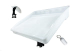 Pactrade Marine Bait Cutting Board for Boat - Adjustable Fish Cleaning Filet Table with Compartments Knife Slots and Engraved Fish Scale | Easy to Transport & Store (Rail Mount)