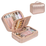 OCHEAL Makeup Bag Makeup Travel Bag Large Capacity Waterproof Cosmetic Organizer Bag with Makeup Brush Compartment & Handle for Women Girls Travel Toiletry Accessories-Rose Gold
