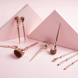 9-Piece Gold Plated Makeup Brush Set for Professionals