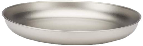 Snow Peak Titanium Trek Plate - Ultralight Durable Camping Plate - Outdoor Kitchen Essential for Backpacking & Camping - 18 cm