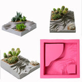 Cement Planter with Nordic Polygon Design and Mold