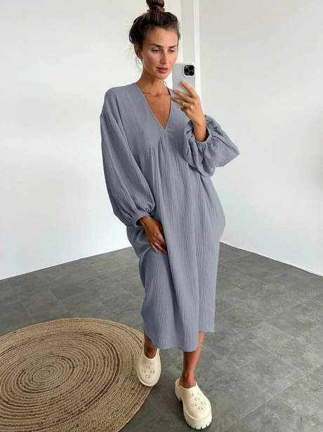 Pure Cotton Linen Loose Home Nightgown