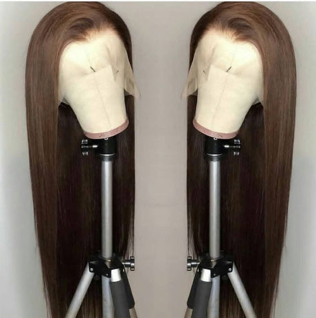 Brown Long Straight Hair Headgear for Women