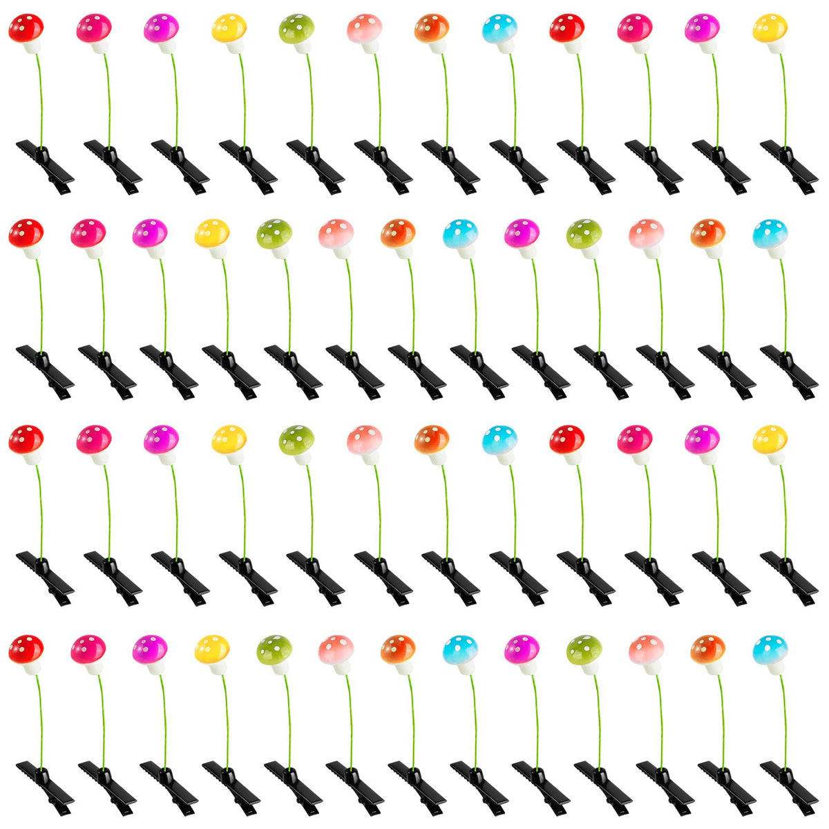 KFPPLXQ 50 Pcs Mushroom Hair Clips Sprout Clips Plant Hairpins Hair Accessories for Women Girls Kids Party School