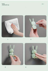 Cute Rabbit Bathroom Toothbrush Holder and Hook Storage