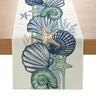 Avoik Summer Mode Seashell Table Runner Ocean Themed Tropical Table Runners Seasonal Farmhouse Table Center Decor for Kitchen Dining Party Holiday Home Decor 13x72 InchLight Blue