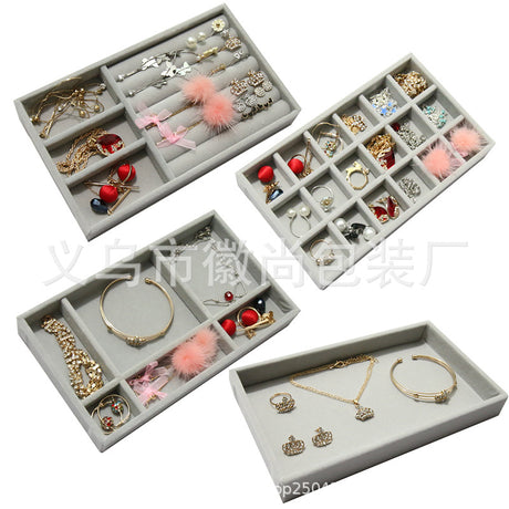 Velvet Jewelry Organizer Set for Earrings and Rings