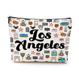 PQV Los Angeles Cosmetic Bag Makeup Bag Los Angeles Lovers Gift Los Angeles Travel Souvenir Merch Vacation Friendship Gifts for Women Best Friend Traveller Girls Trip Gifts Favors Christmas Birthday