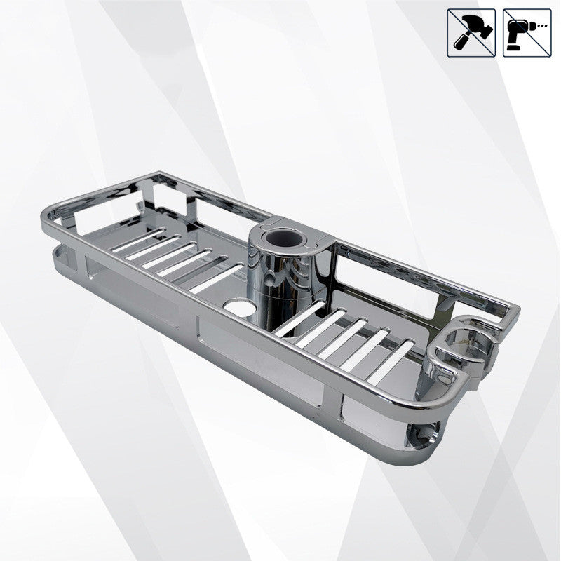Round Shower Rod Storage Rack for Bathroom Accessories
