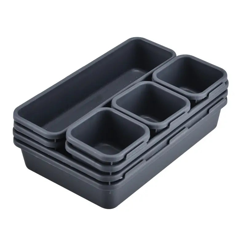 8pcs Interlocking Desk Drawer Organizer Storage Bins