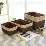 Cotton Linen Desktop Storage Basket for Organizing