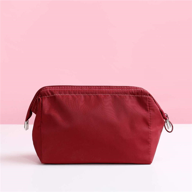 Solid Color Women's Zipper Cosmetic Bag Organizer
