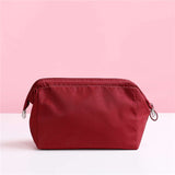 Solid Color Women's Zipper Cosmetic Bag Organizer