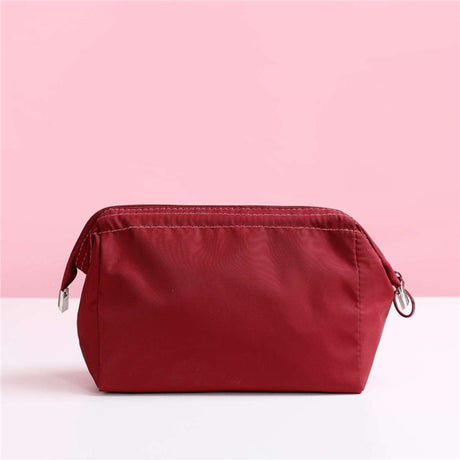 Solid Color Women's Zipper Cosmetic Bag Organizer