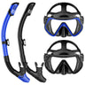 Snorkeling Gear for Adults Dry-Top Snorkel Set Scuba Diving mask Snorkel Mask Panoramic Anti-Leak Anti-Fog Tempered Glass Lens Swimming Training Snorkeling Packages