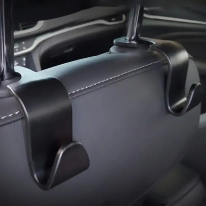 4pcs Car Seat Headrest Hook Hanger Organizer (Black)