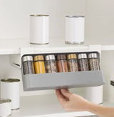 Multi-Compartment Hanging Kitchen Spice Rack | Seasoning Bottle Organizer with Optional Bottles