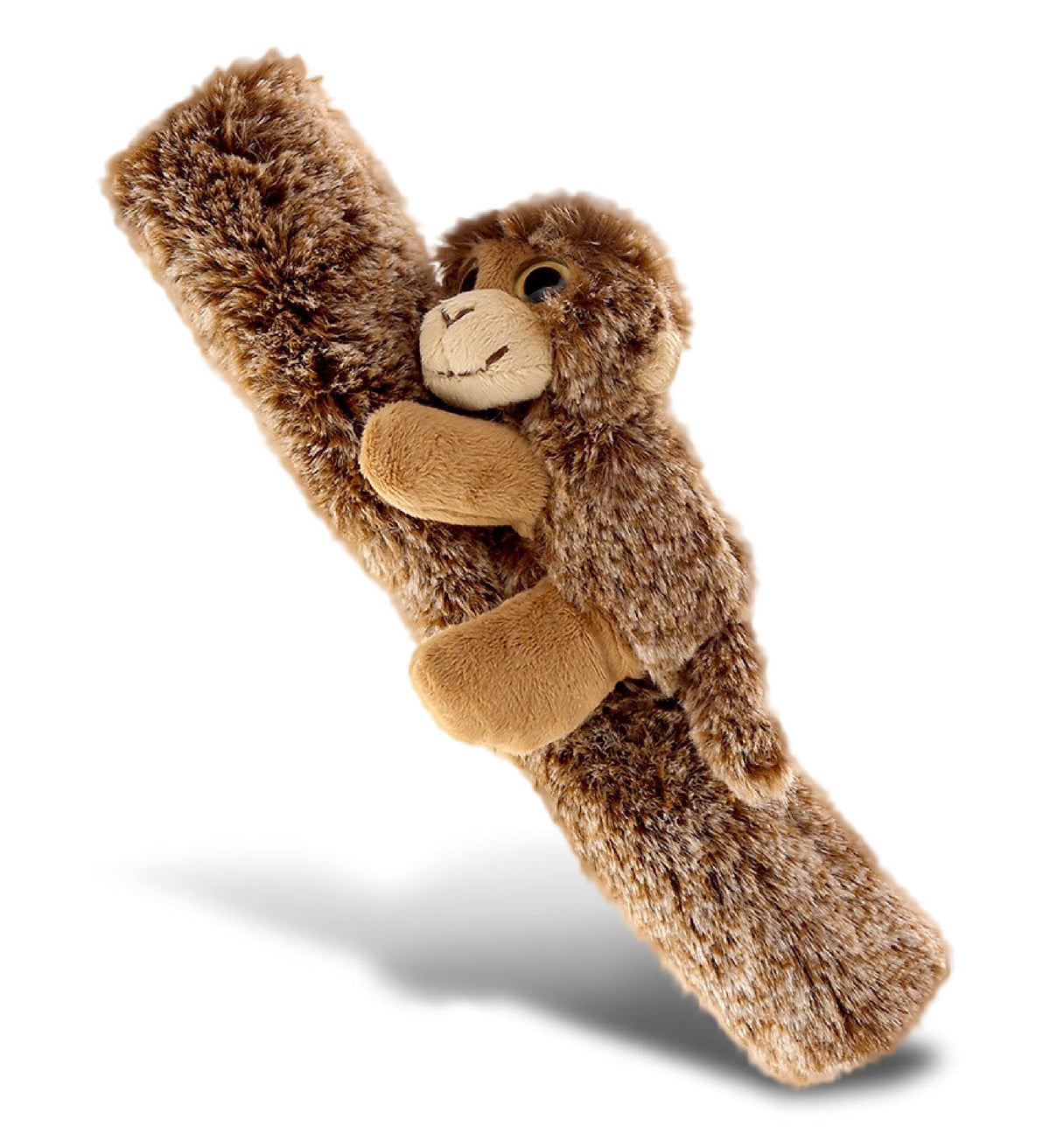 DolliBu Brown Monkey Plush Car Seatbelt Cover - Soft Fluffy Cushion Support for Safety Seat Belt Strap Cover Decorative Wild Life Stuffed Animal Padded Toy Cute Vehicle Accessory for Kids & Adults