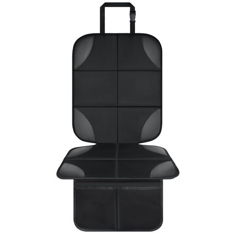 Musclez Baby Car Seat Protectors for Child Car Seat Baby Car Seat Cover Waterproof 600D Fabric Padding Non-Slip Backing 2 Mesh Pockets Carseat Protector for Travel Vehicles Baby Pets (Black-1pcs)