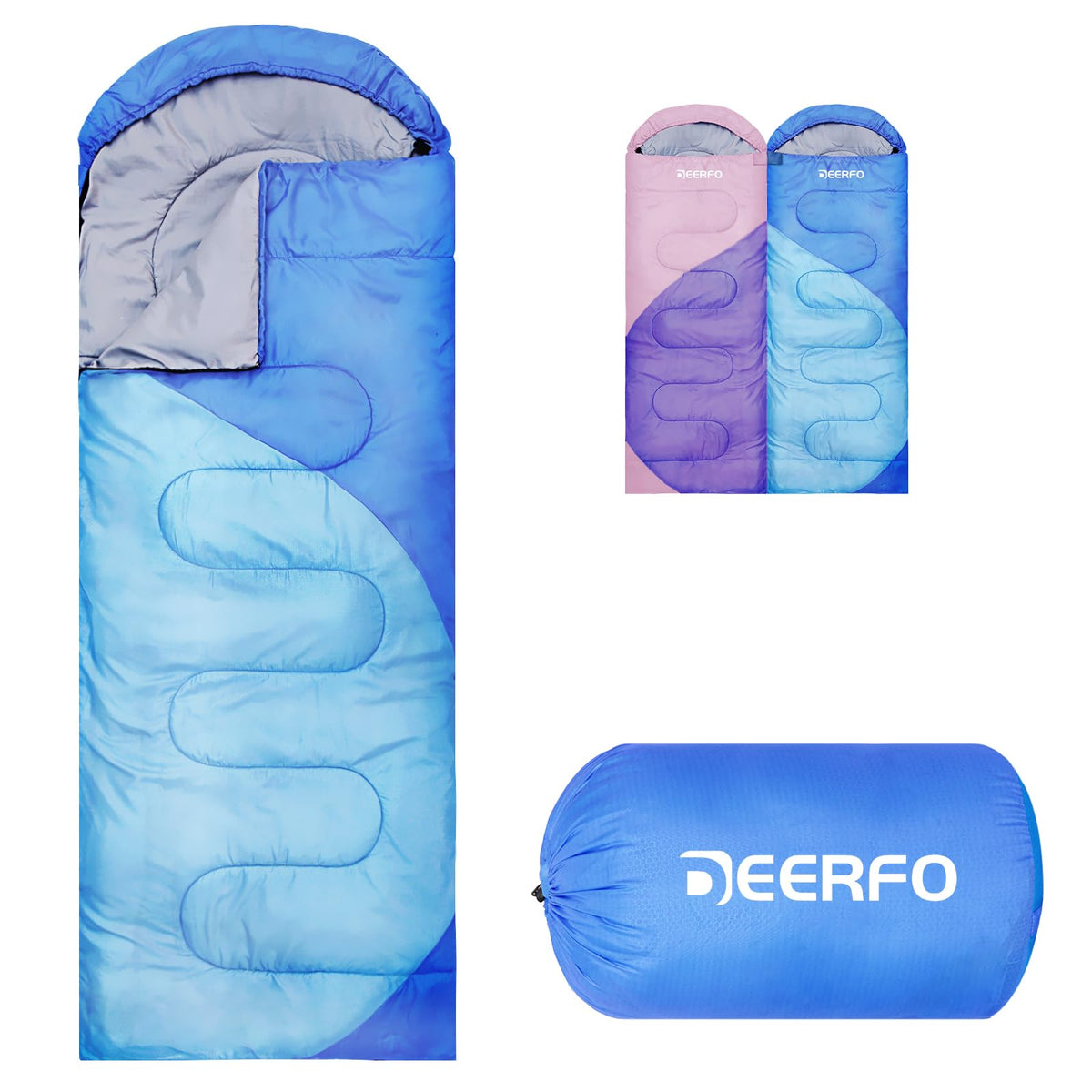Sleeping Bags for Adults Kids - Camping Sleeping Bag for Girls Boys - Cold Weather Warm Sleeping Bag with Compression Bag for All Season - Compact Camping Gear