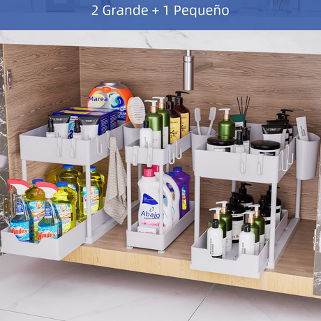 3-Piece Under-Sink Storage Organizer for Bathroom