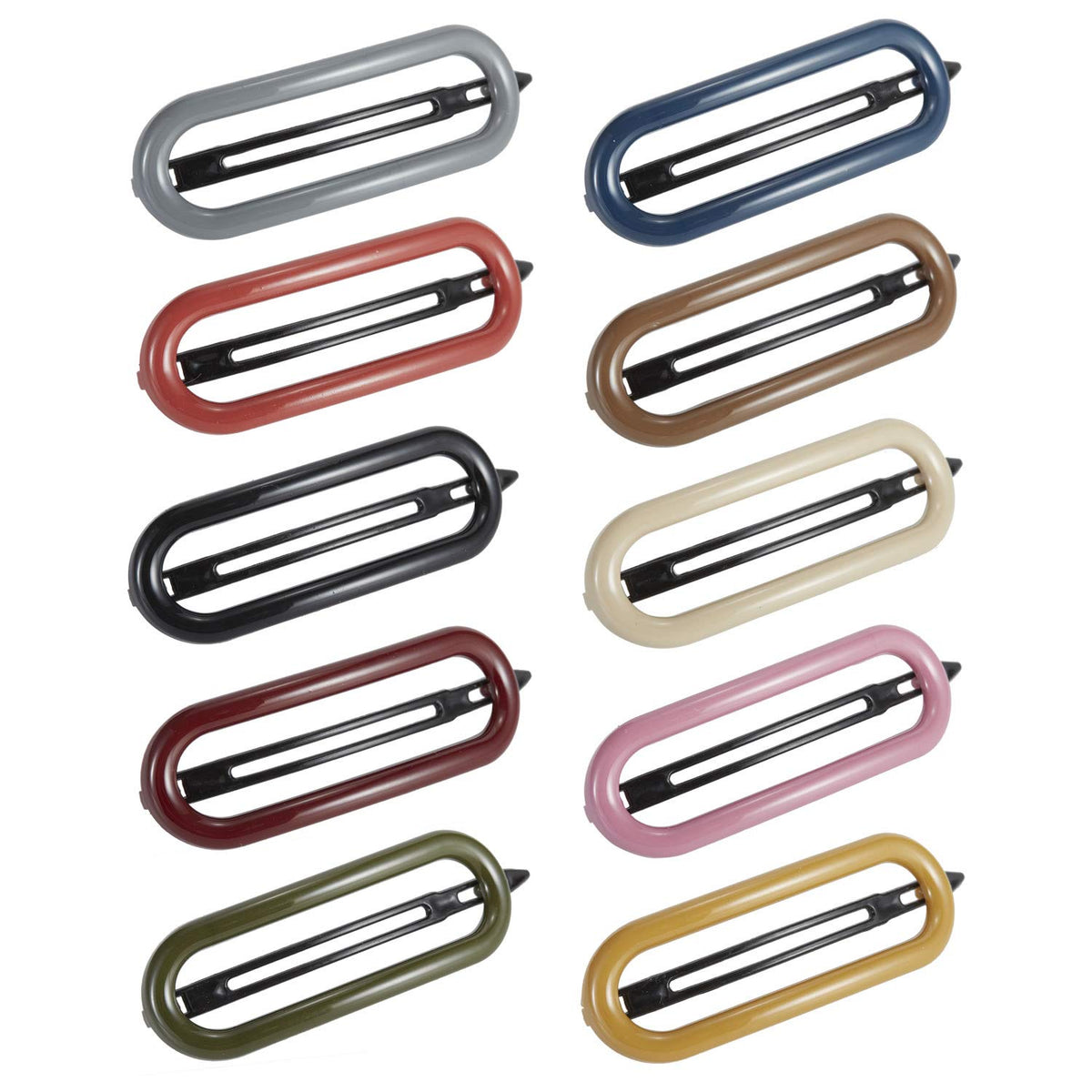 Lawie 10 Pack Acrylic Plastic Rectangle Hollow Candy Colorful Delicate Hair Clips Bun Fork Pins Snap Barrettes Grips Hairpins Hair Holder Styling Accessories