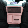 Leather Car Seat Backrest Storage Bag and Hook Pocket