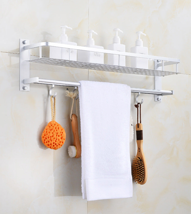 Wall-Mounted Space Aluminum Bathroom Storage Rack