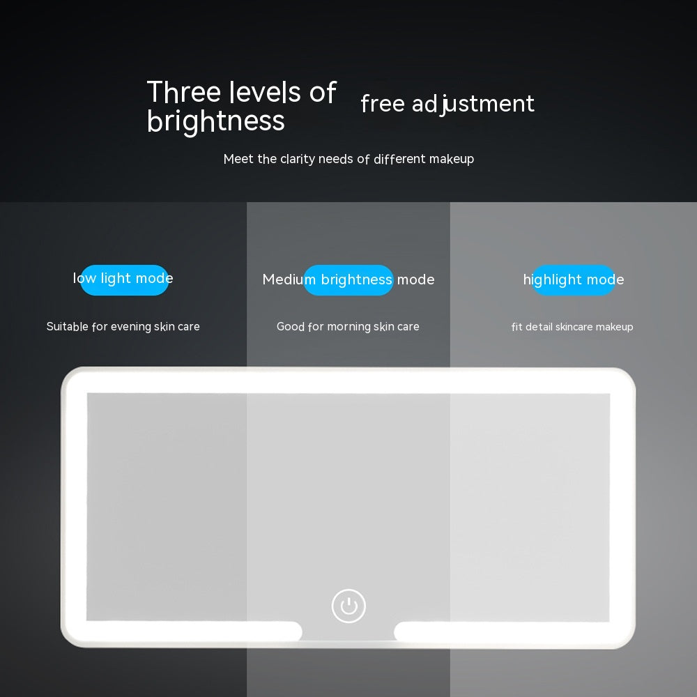 Car Sun Visor Makeup Mirror with Dimmable LED Light