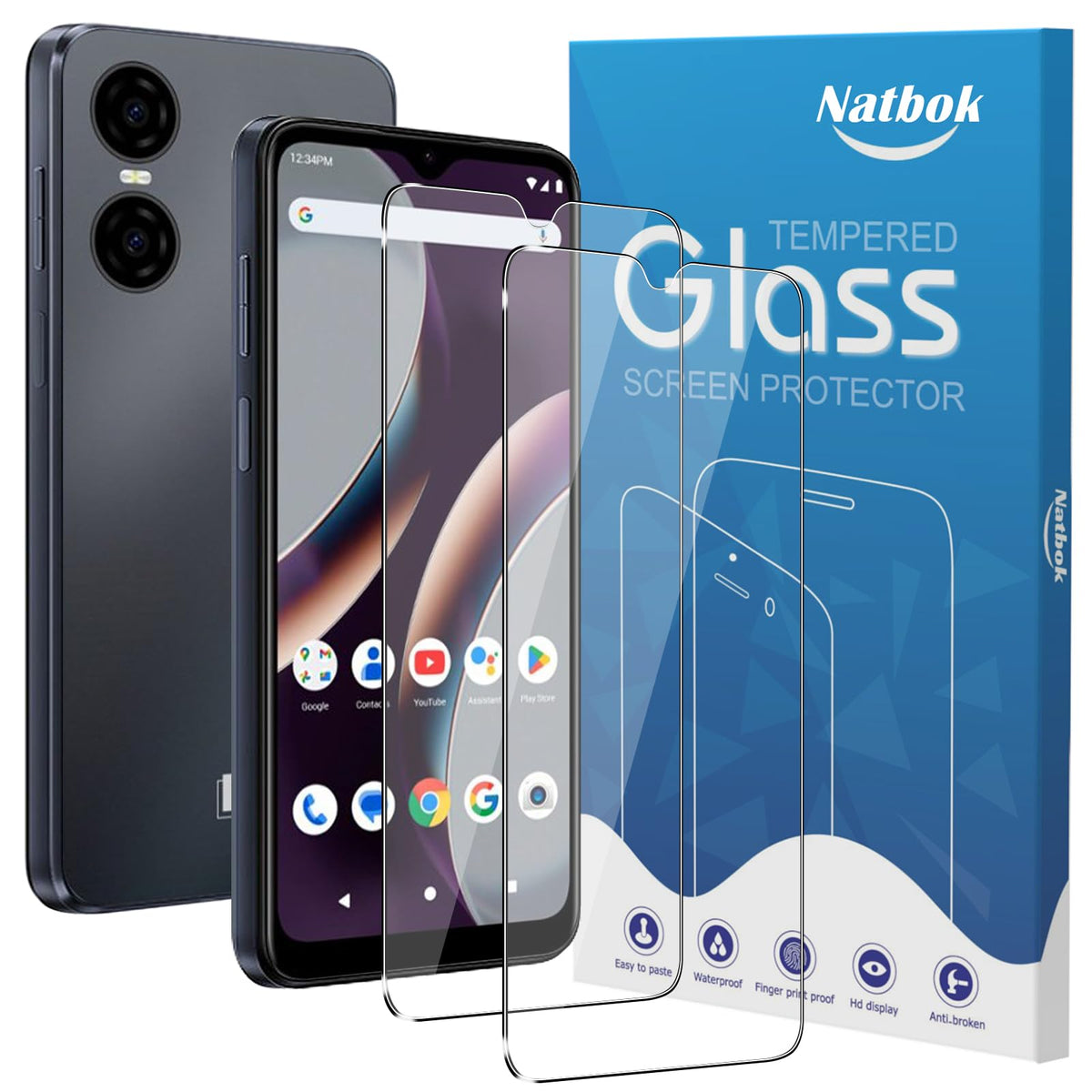 Natbok 2 Pack Compatible with BLU G63 Screen ProtectorFull Coverage 9H Tempered Glass FilmHD Clear Scratch ResistantBubble-Free for BLU G63 Screen Protector